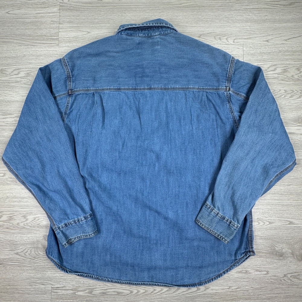 Levi Strauss Mens Shirt Denim Button Down Blue XL Long Sleeve Cotton Workwear - Picture 2 of 9